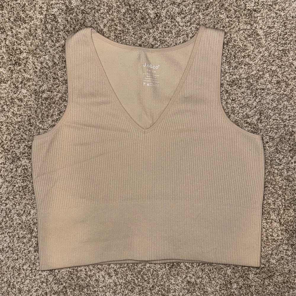 Tan cropped tank top